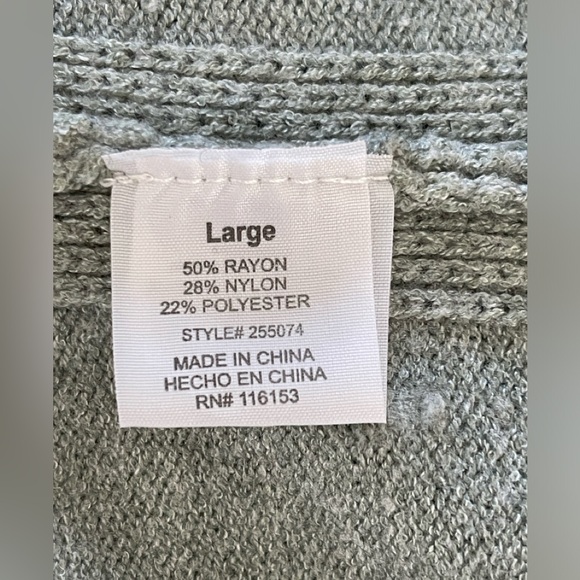 Poof Apparel EUC Ladies Cowl Neck Light Gren Long Sleeve Sweater Size Large - Picture 5 of 6